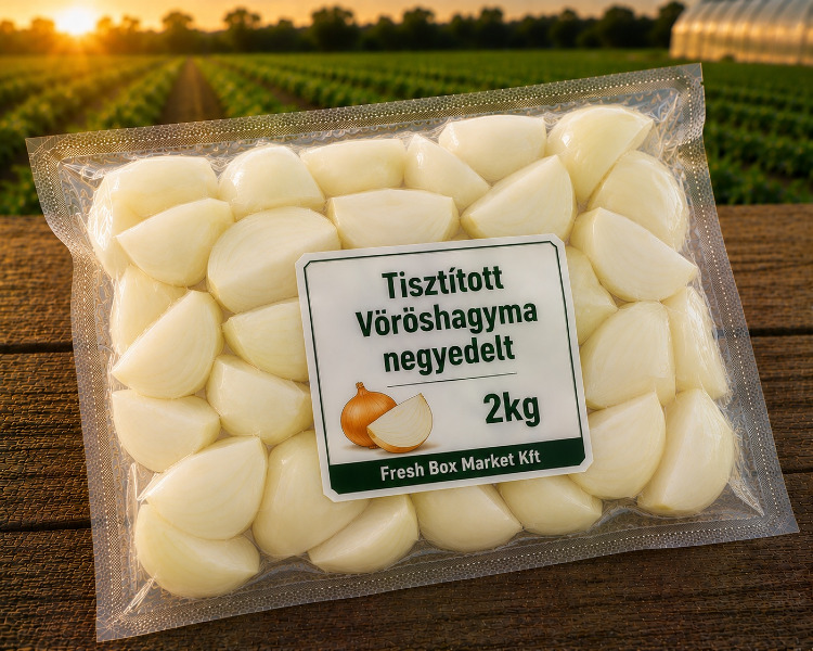 Tisztított Vöröshagyma negyedelt 2KG