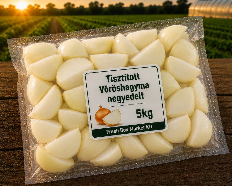 Tisztított Vöröshagyma negyedelt 5KG
