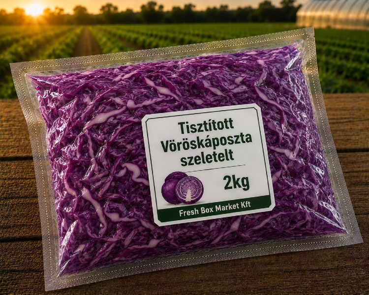 Tisztított Vöröskáposzta szeletelt 2KG