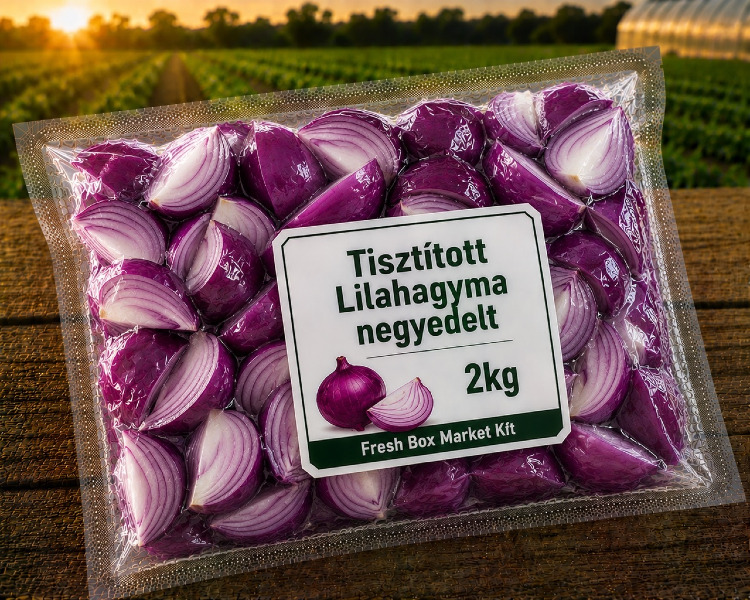 Tisztított Lilahagyma negyedelt 2KG