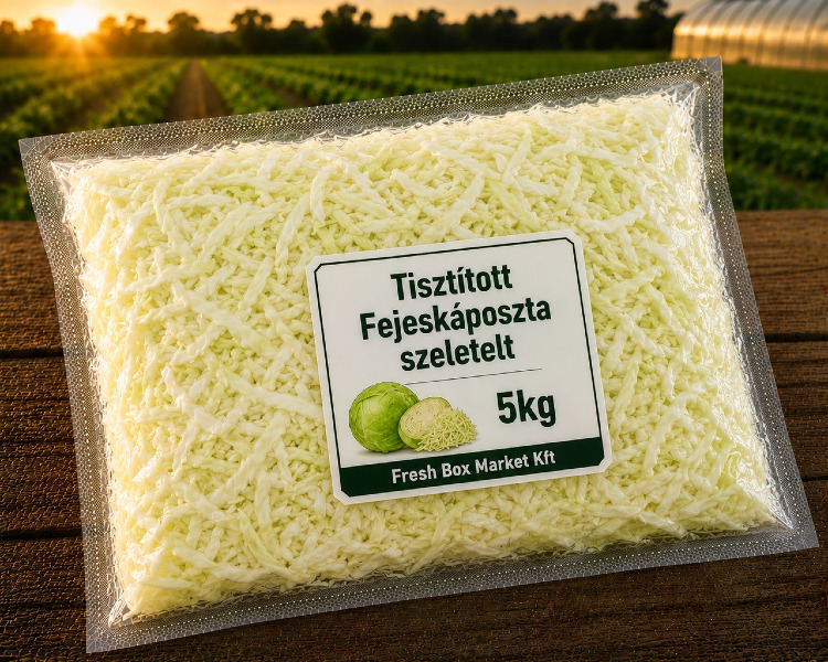 Tisztított Fejeskáposzta szeletelt 5KG
