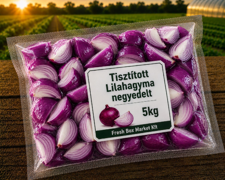 Tisztított Lilahagyma negyedelt 5KG