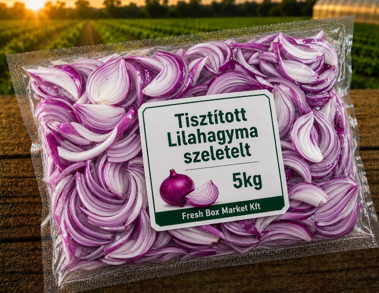 Tisztított Lilahagyma szeletelt 5KG