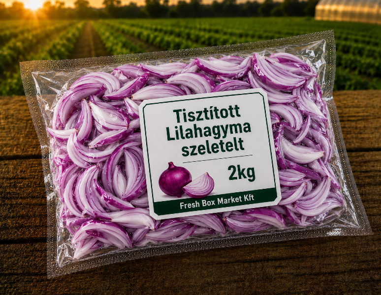 Tisztított Lilahagyma szeletelt 2KG