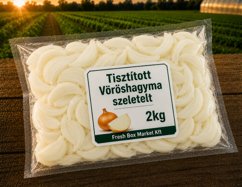 Tisztított Vöröshagyma szeletelt 2KG